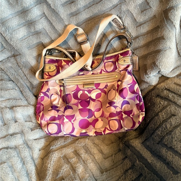 Coach Multicolor Shoulder Bag with Purple Accents - Picture 2 of 6